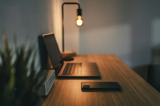 Laptop on desk