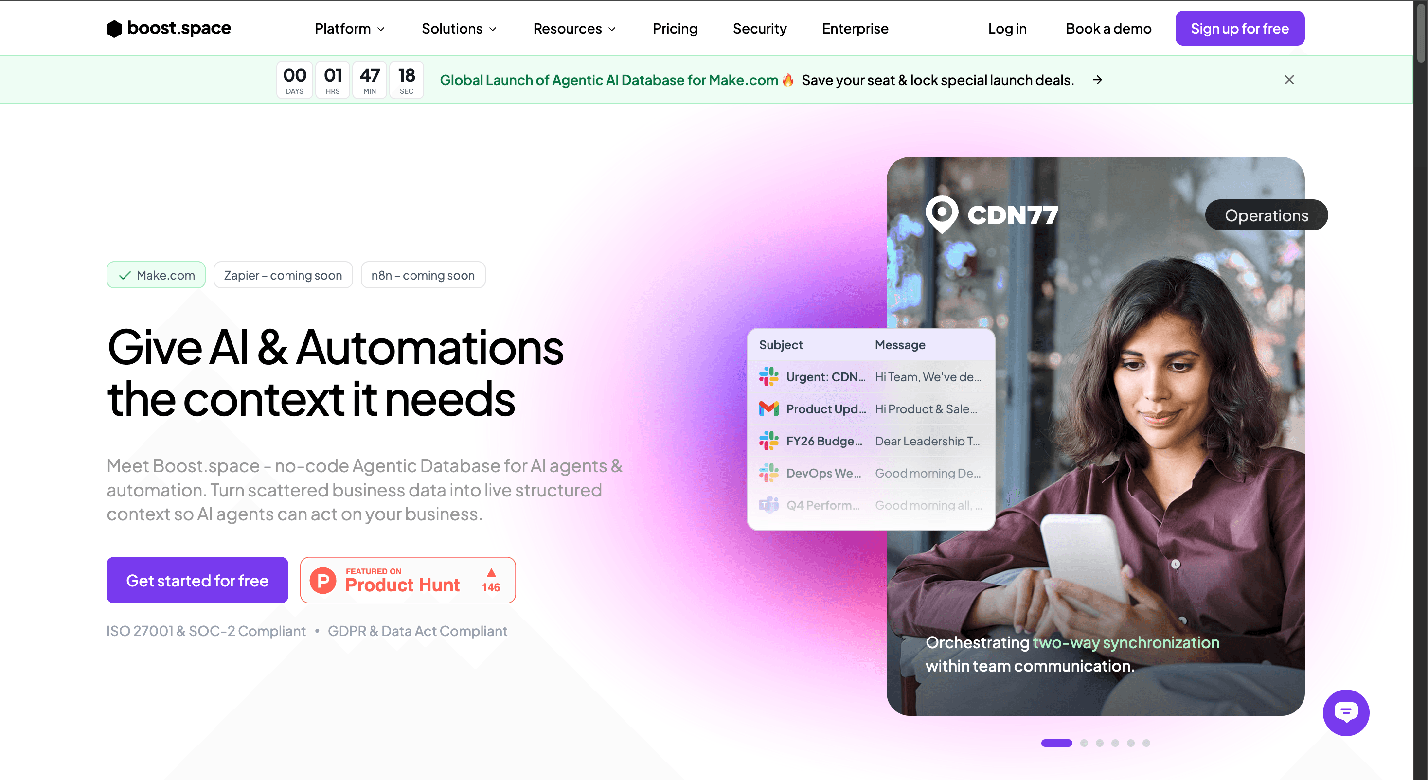 Boost.space — no-code agentic AI database for automations