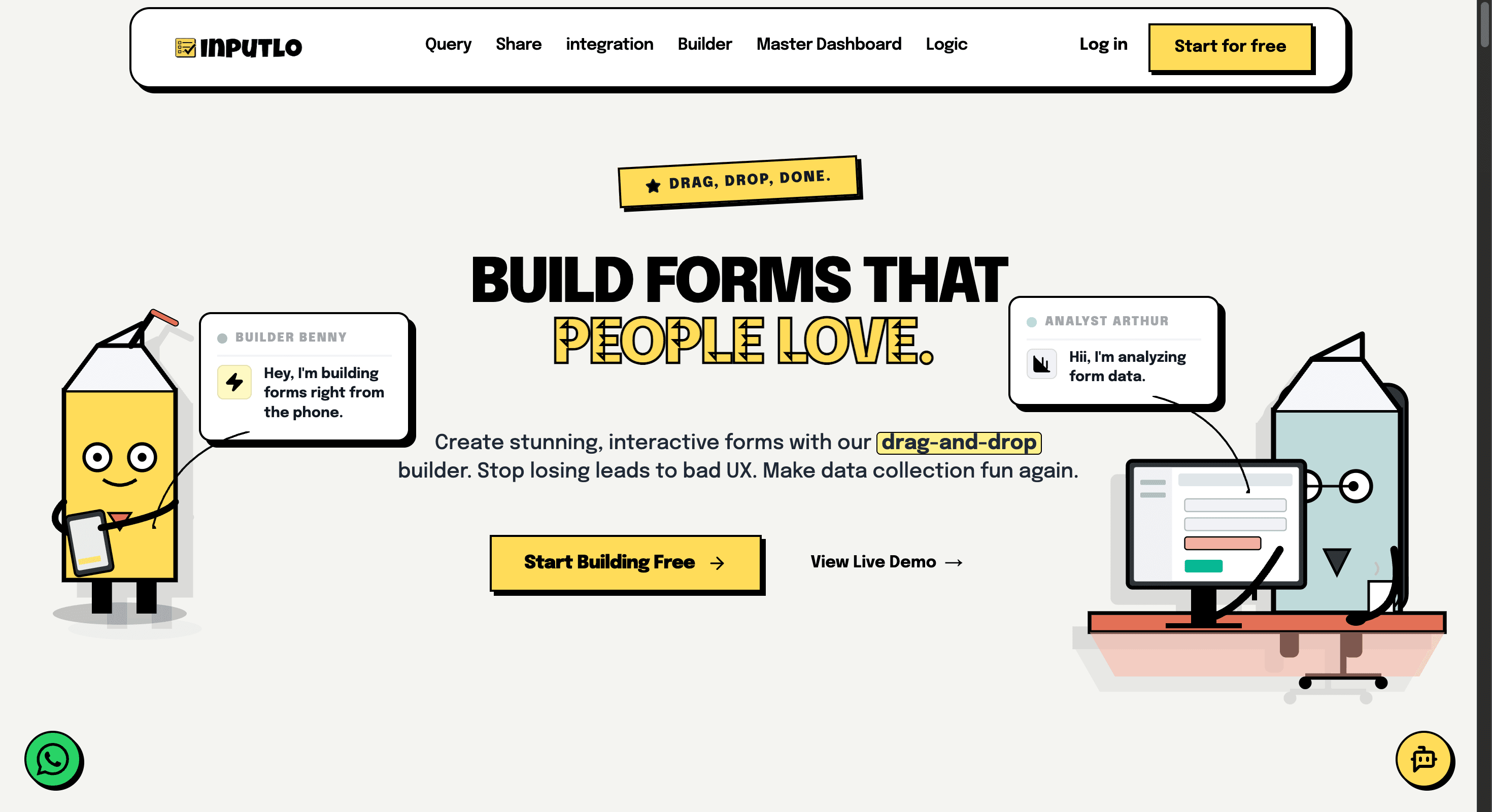 Inputlo — drag-and-drop interactive form builder