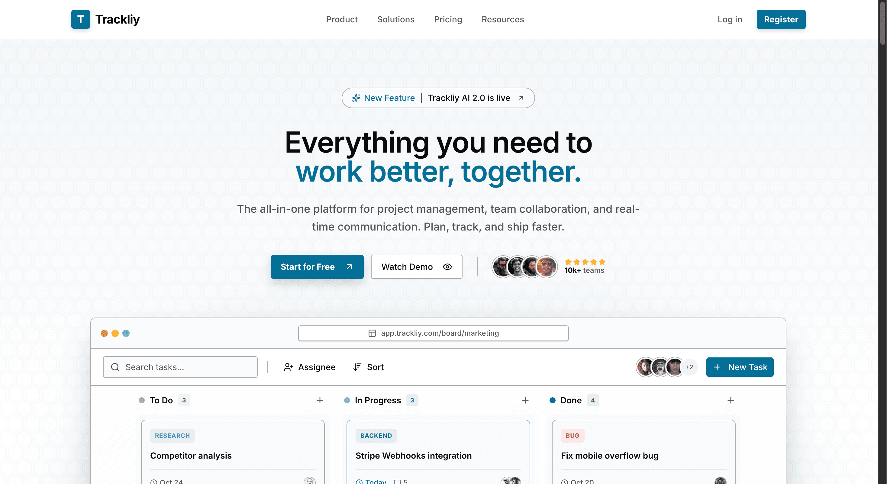 Trackliy — project management and team collaboration platform